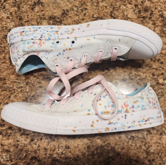 CONVERSE Chuck Taylor All Star Confetti Low Top - White - Size 3.5 - Picture 5 of 10